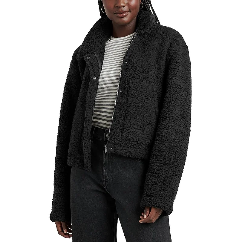 Exquisite Tailoring Womens Sherpa Cozy Faux Fur Coat