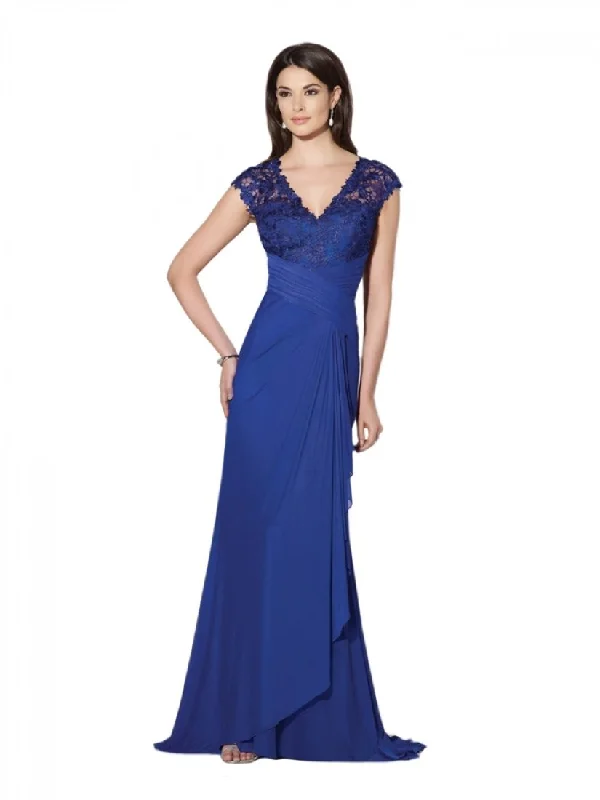 Youthful Vitality Mon Cheri -214690 V-Neck Cap Sleeve Lace Ruched Dress - 1 Pc. Dark Purple in size 6 Available Youthful Vitality Mon Cheri -214690 V-Neck Cap Sleeve Lace Ruched Dress - 1 Pc. Dark Purple in size 6 Available