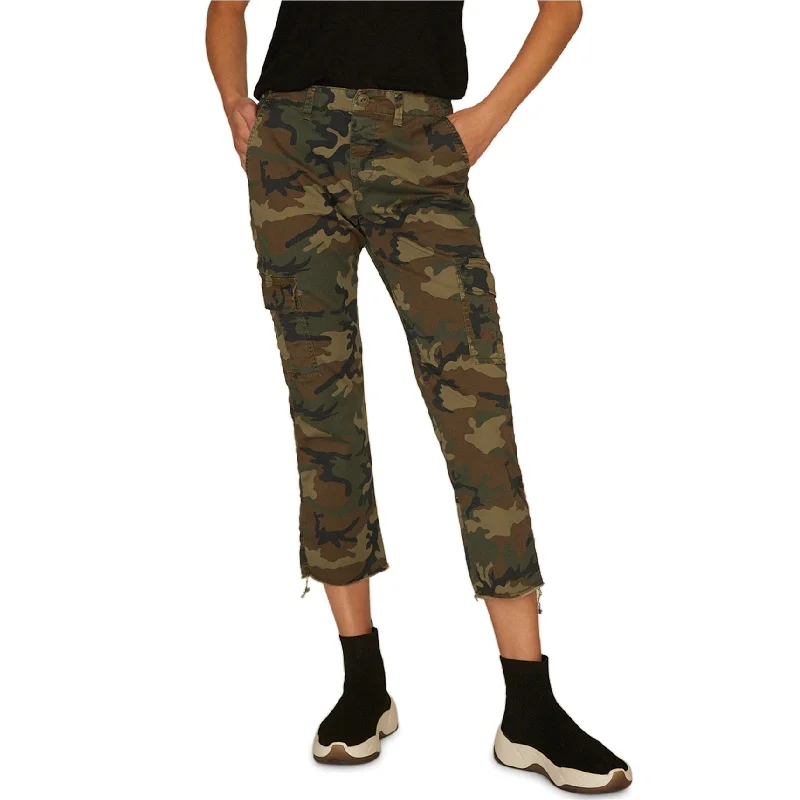 Sports Trend Sanctuary Clothing Womens Cropped Casual Cargo Pants, Green, 29
