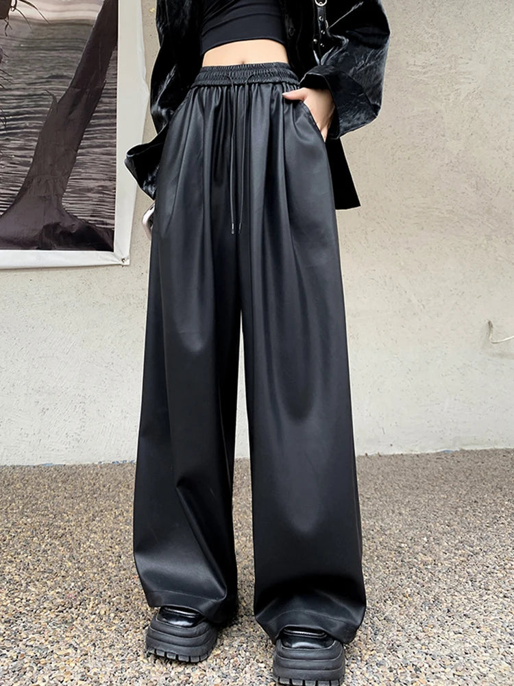 Urban Design Sense Women's Polyester Elastic Closure Mid Waist Casual Wear Trousers