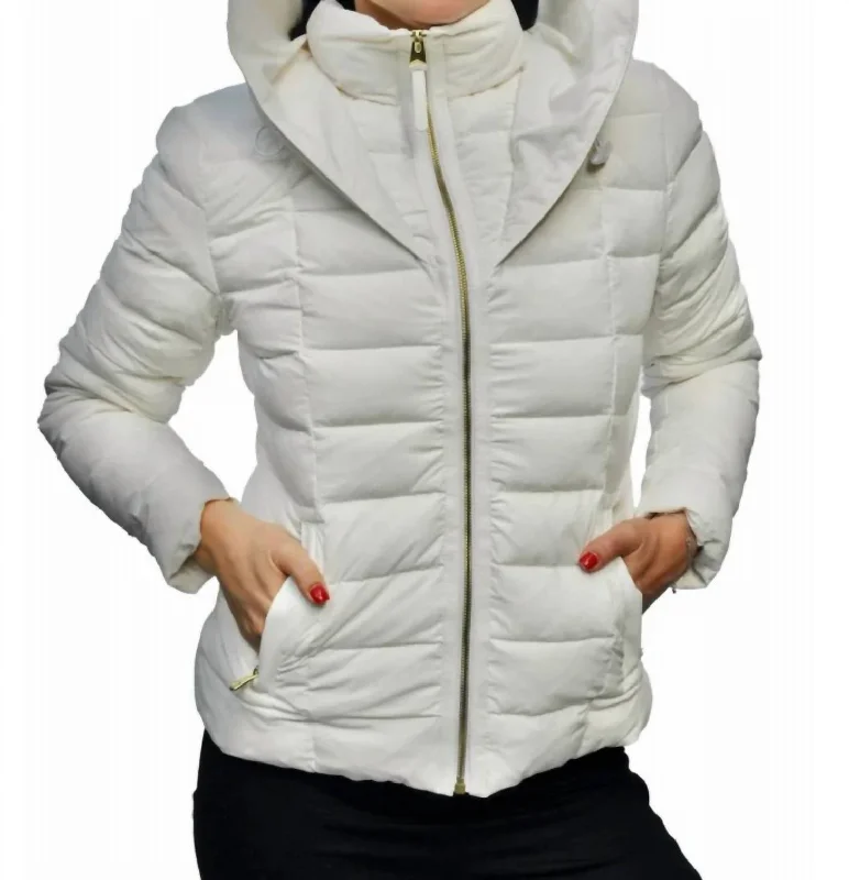 Sports And Leisure Tania Puffer Jacket In Antique White