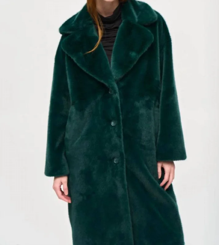 Fresh Wear Faux Fur Coat In Absolute Green