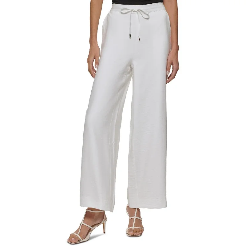 Personal Design DKNY Womens Drawstring Rayon Wide Leg Pants