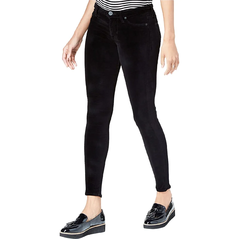 Personal Charm Hudson Womens Velvet Skinny Fit Jeans, Black, 27