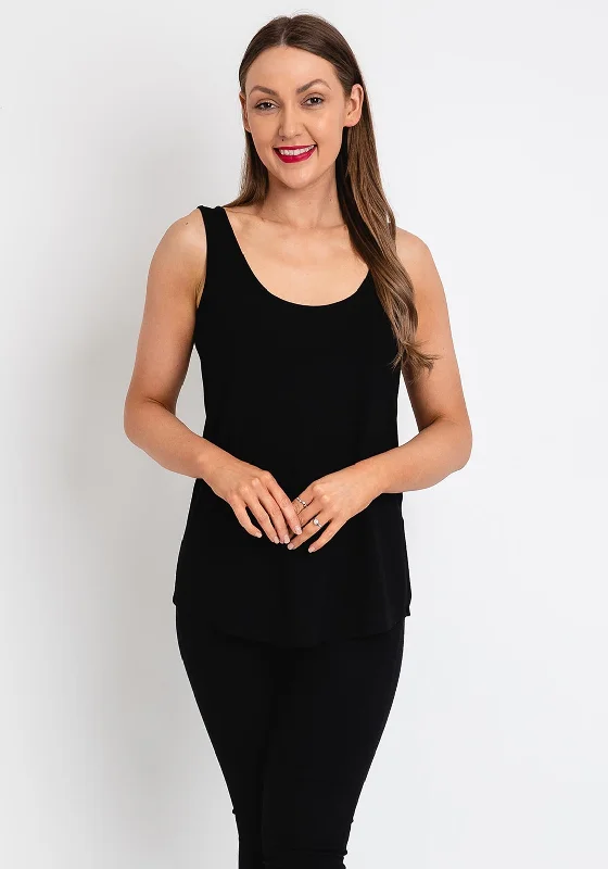 American Style Naya Scoop Neck Basic Vest Top, Black