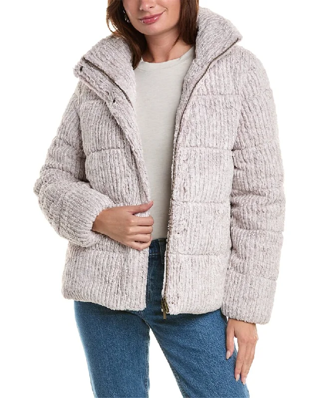 New Products Unreal Fur Close Knit Puffer Jacket