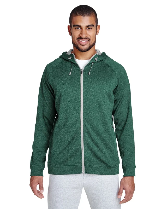Retro Design Team 365 Mens Excel Melange Performance Fleece Jacket | Sp Fr Ht/ Sp Sil