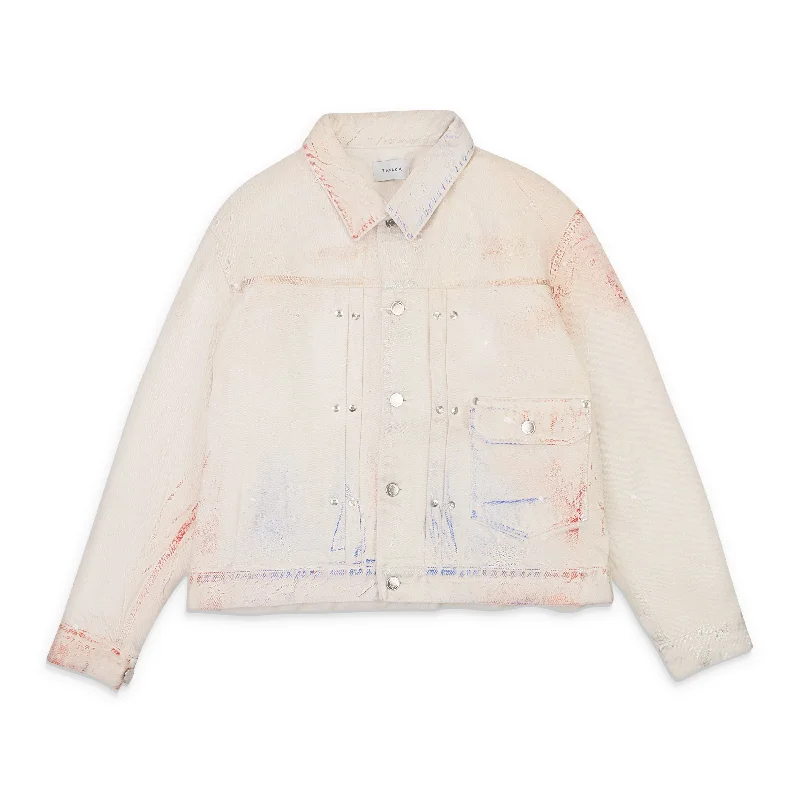 Personalized Series TANAKA MID WASHED CLASSIC WHITE DENIM JACKET