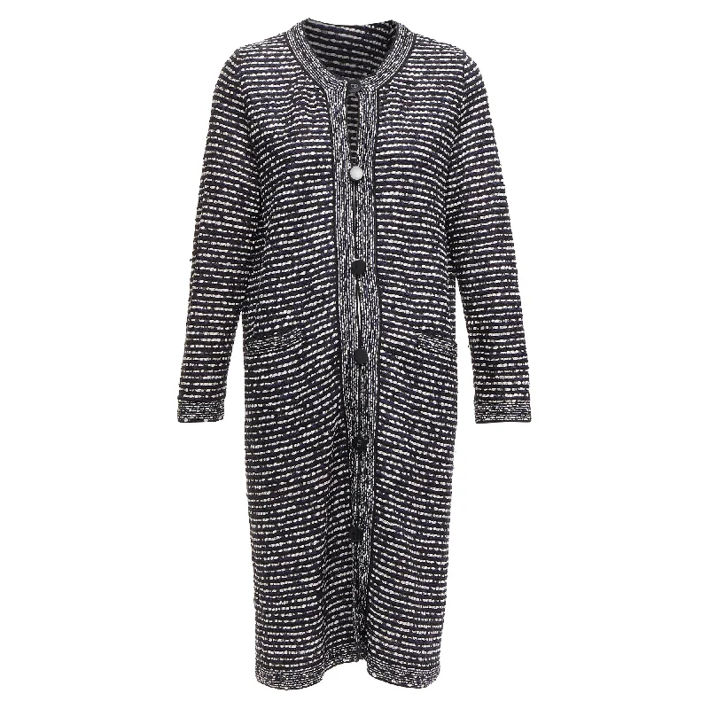 Classic Choice Christian Dior Light Weave CD Logo Button Long Coat