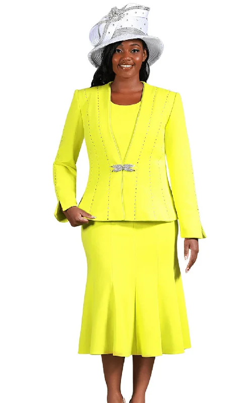 Street Fashion Giovanna Church Suit G1225-Lemon