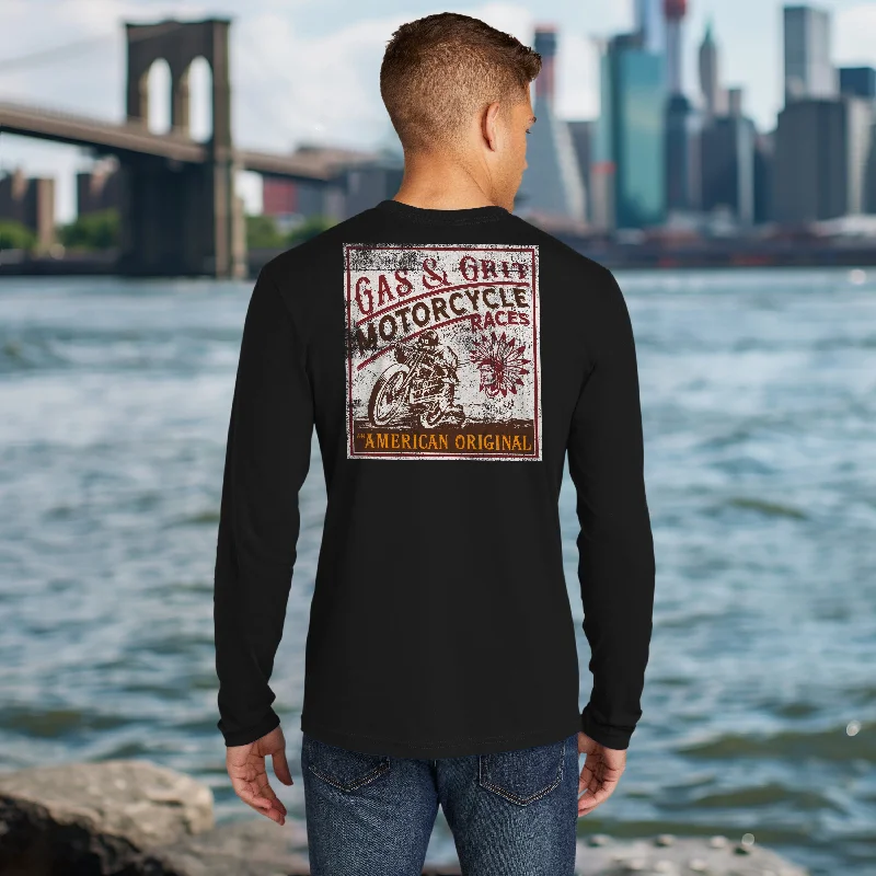 Quality Tailoring Dirt Track Racer Long Sleeve Tee (Black)