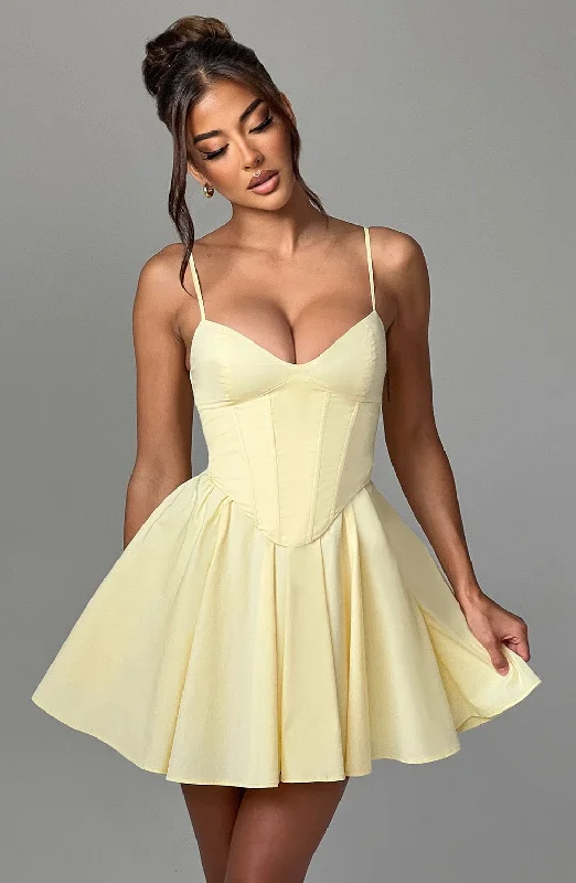 Fashion And Simplicity Analeigh Mini Dress - Lemon