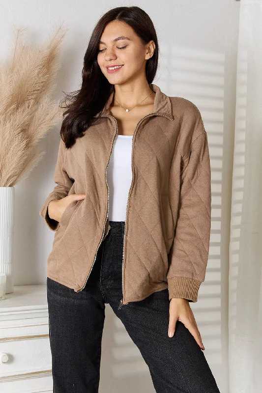 Integrated Design Heimish Full Size Zip-Up Jacket with Pockets