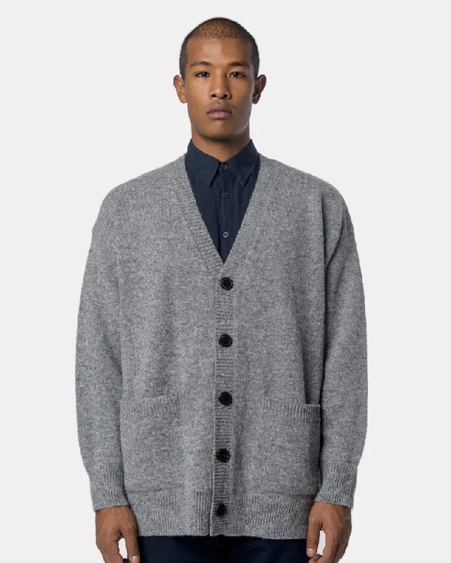 Sports Style Taxes Cardigan in Light Grey