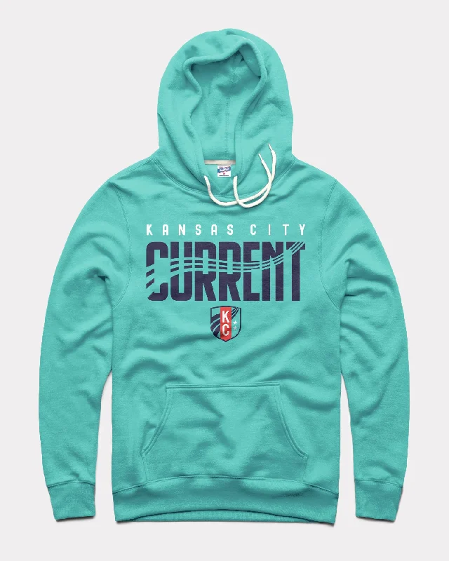British Style Kansas City Current Waves Teal Hoodie
