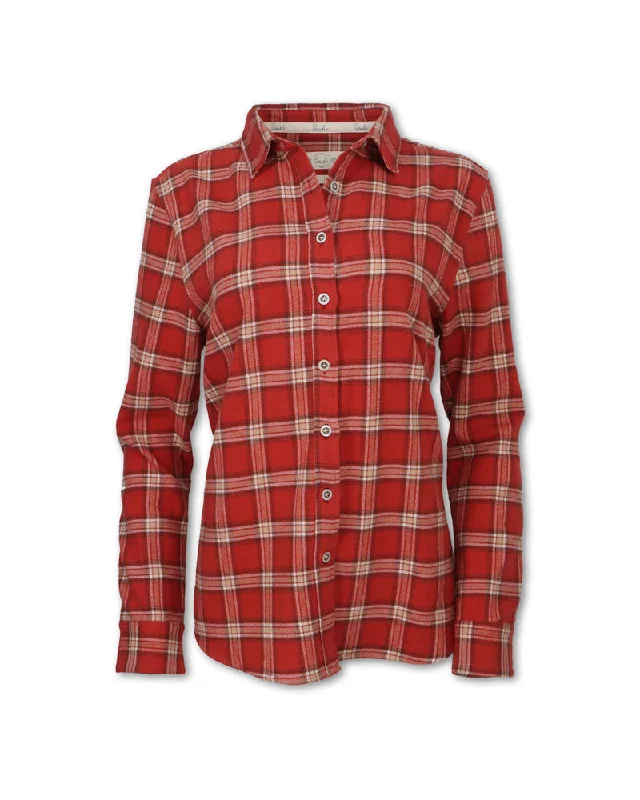 British Style WOMEN'S RED PLAID FLANNEL