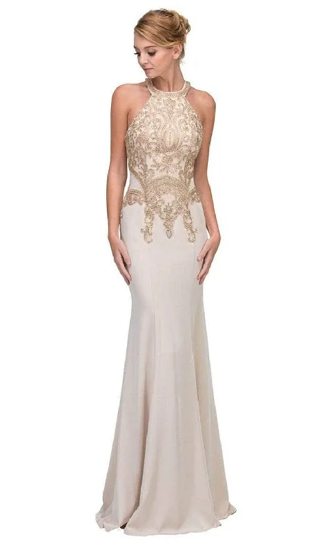 Exquisite Details Eureka Fashion 7033 - Halter Mermaid Prom Gown