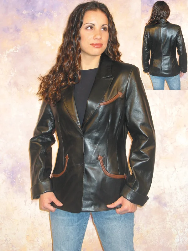 New Design Scully Womens Black Lamb Leather Belmont Jacket