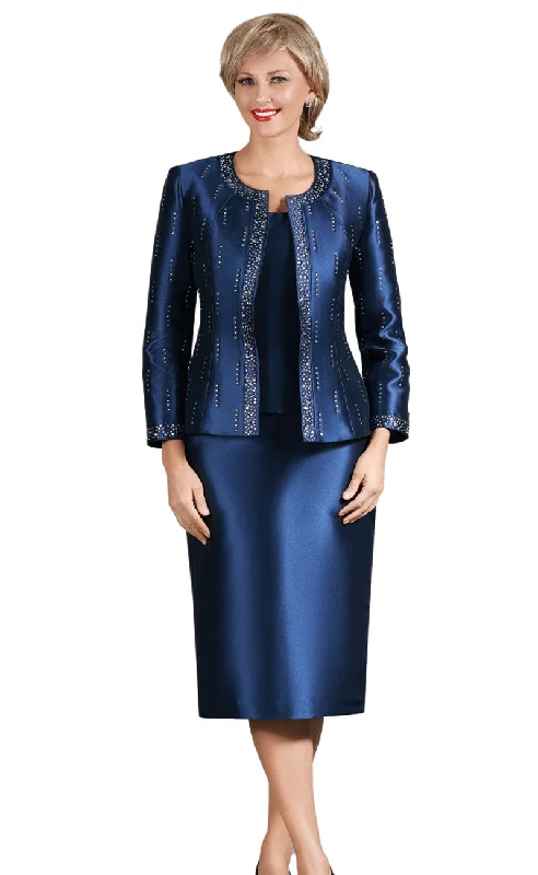 Retro Prints Giovanna Church Suit G1227-Navy