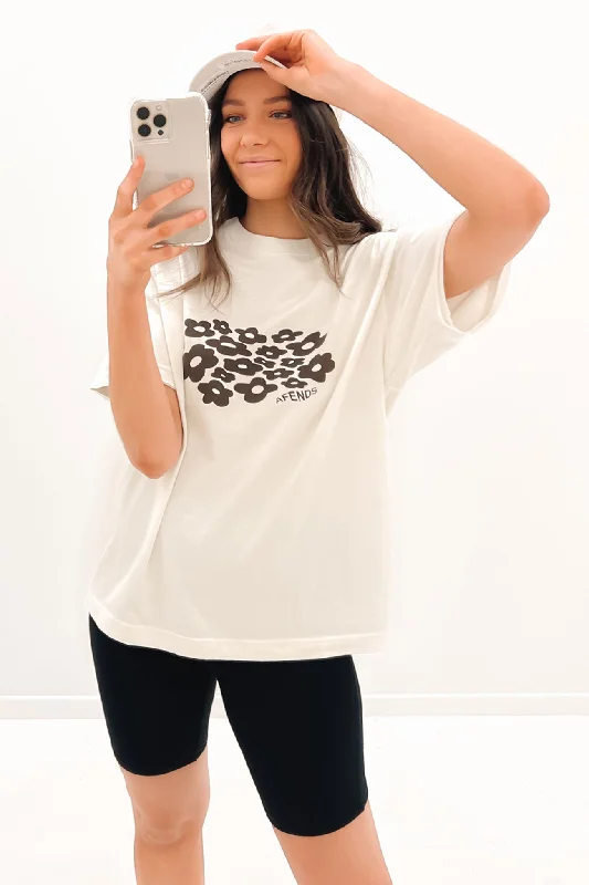 Comfortable Fashion Digital Holiday Recycled Oversized Tee Off White