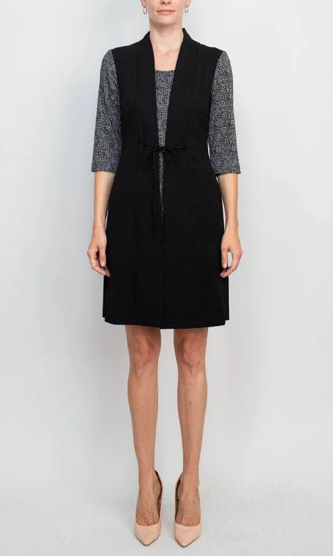 Personal Charm Connected Apparel TZR07248M1 - Quarter Sleeve Knit Formal Dress