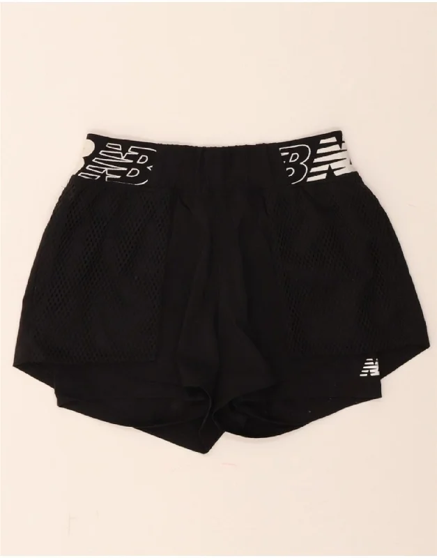 Youthful Vitality NEW BALANCE Womens Graphic Sport Shorts UK 8 Small  Black