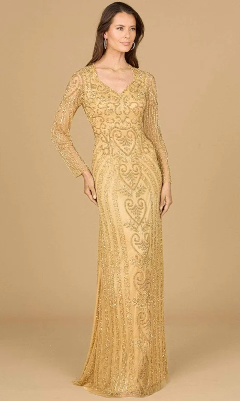 Fashion Wear Lara Dresses 29114 - V-Neck Beaded Tulle Evening Gown