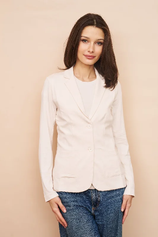 Fashion Concept Soft Touch Two Button Blazer - Cream