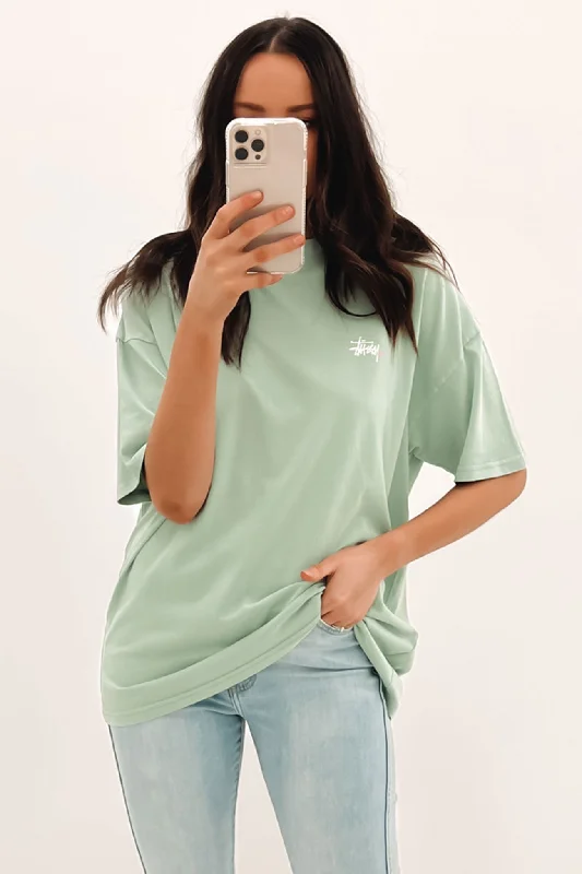 High-end Wear Graffiti Pigment Relaxed Tee Sage