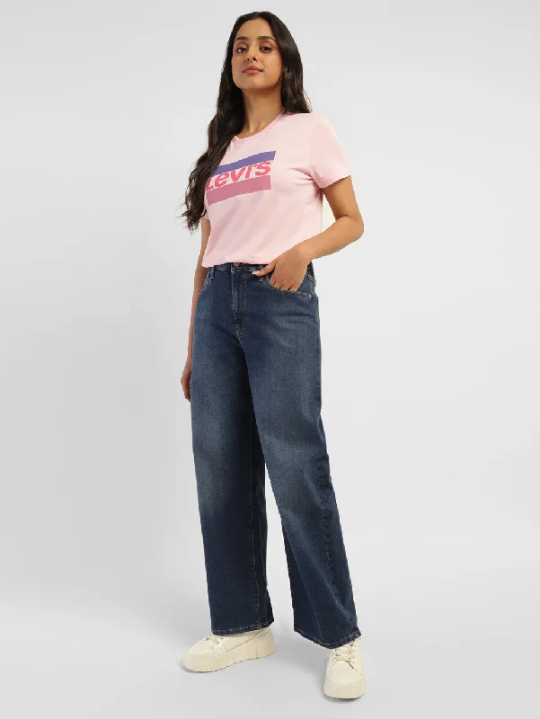 Breathable Design Women's High Rise Wide Leg Jeans