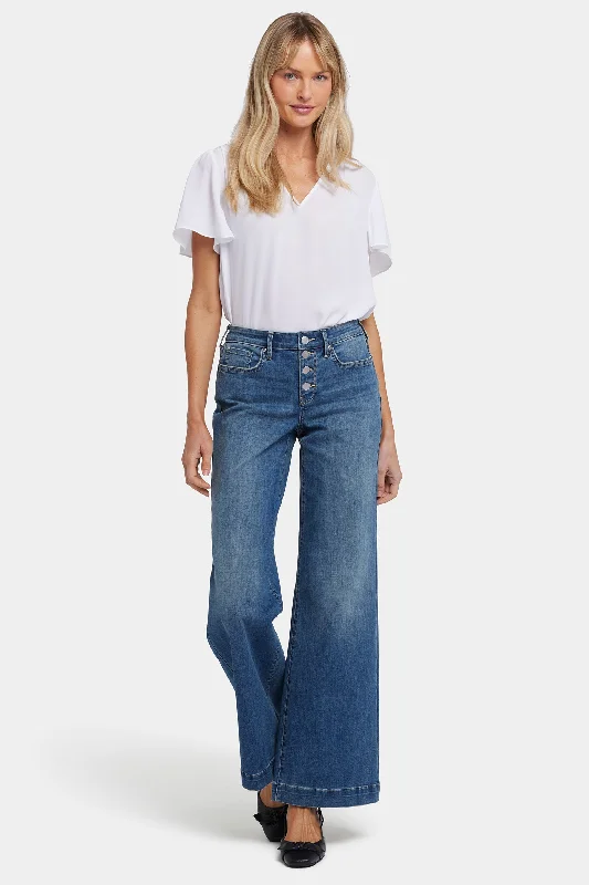 Printed Patterns Teresa Wide Leg Jeans - Costa Brava