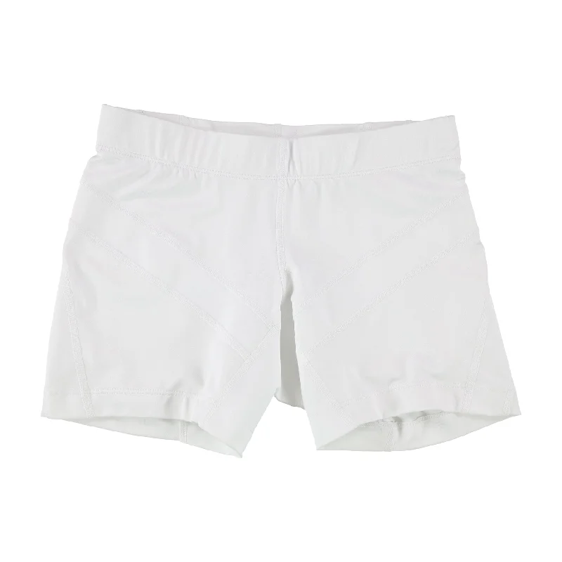 Exquisite Tailoring Tags Weekly Womens Elastic-Waist Athletic Compression Shorts, White, Small