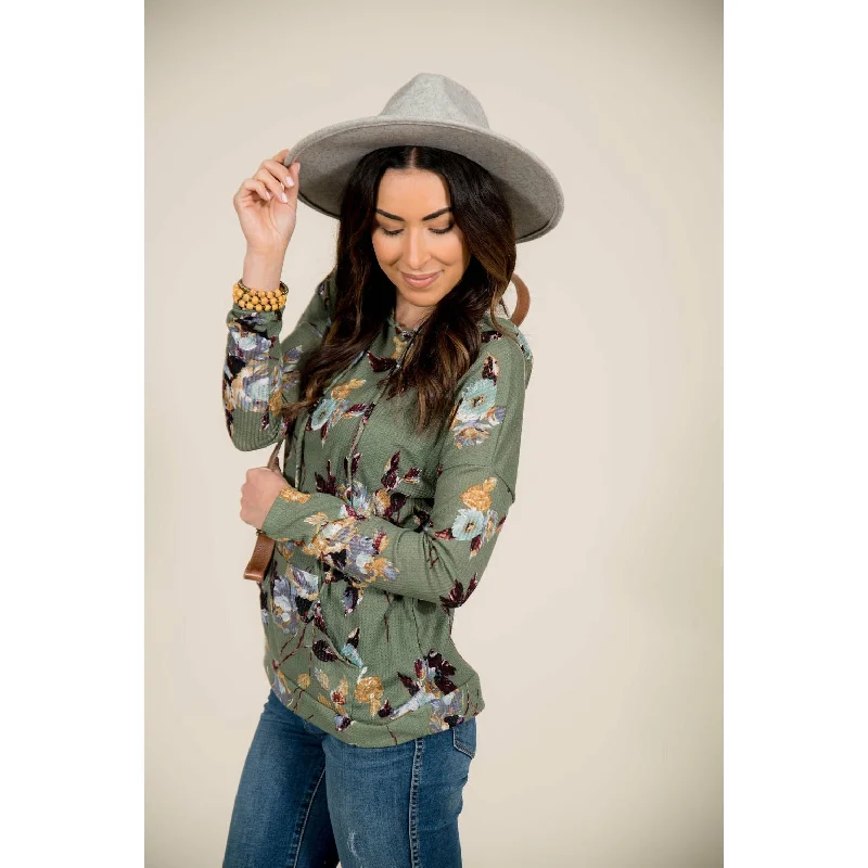 Fashion Expert Floral Thermal Hoodie