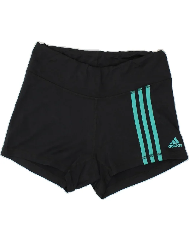 Fashionable Prints ADIDAS Womens Climalite Sport Shorts UK 12/14 Medium  Black Polyester