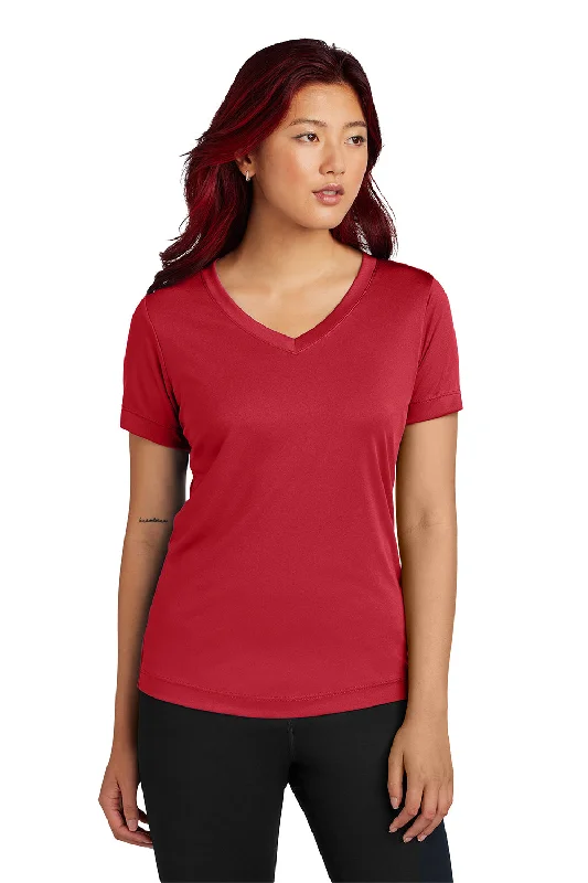 Fashion And Simplicity Sport-Tek Womens Competitor Moisture Wicking Short Sleeve V-Neck T-Shirt - True Red