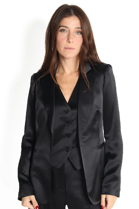 Urban Style Black Riri Silk Blazer