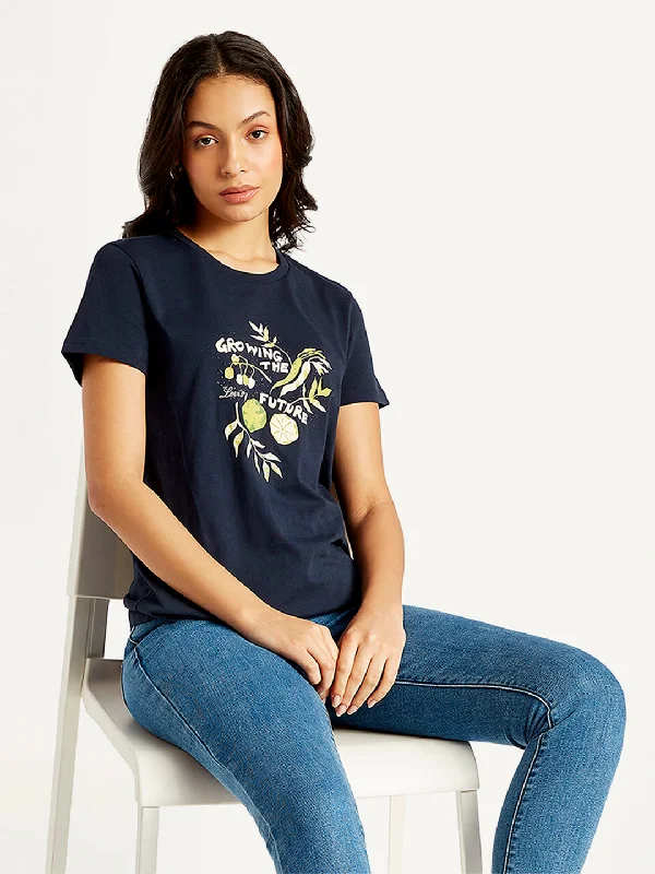 High-quality Design Women's Graphic Print Crew Neck T-shirt