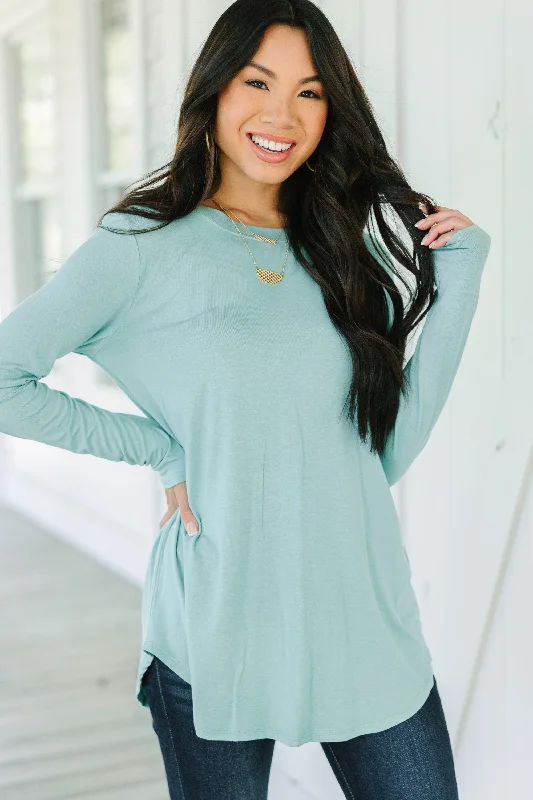 Energy Wear Won't Let You Down Light Sage Green Classic Top