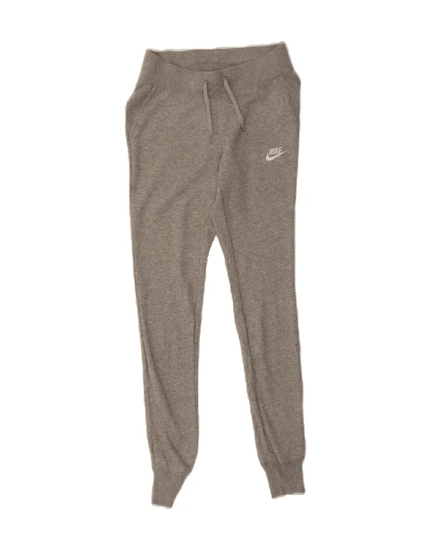 Tropical Style NIKE Womens Tracksuit Trousers Joggers UK 6 XS Grey Cotton