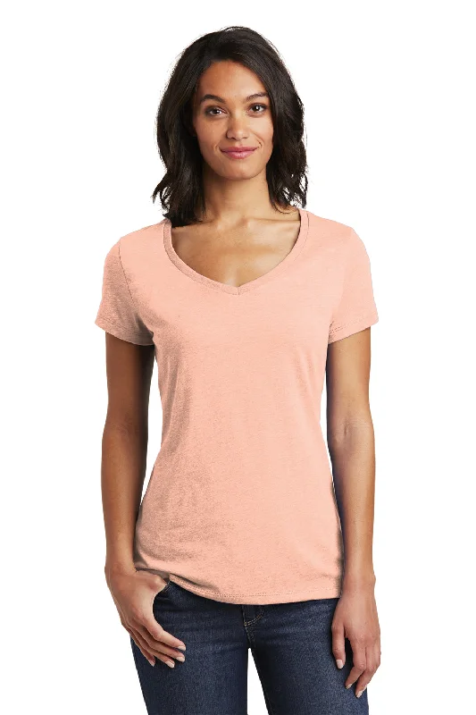 Elegant Outline District Womens Very Important Short Sleeve V-Neck T-Shirt - Dusty Peach - Closeout