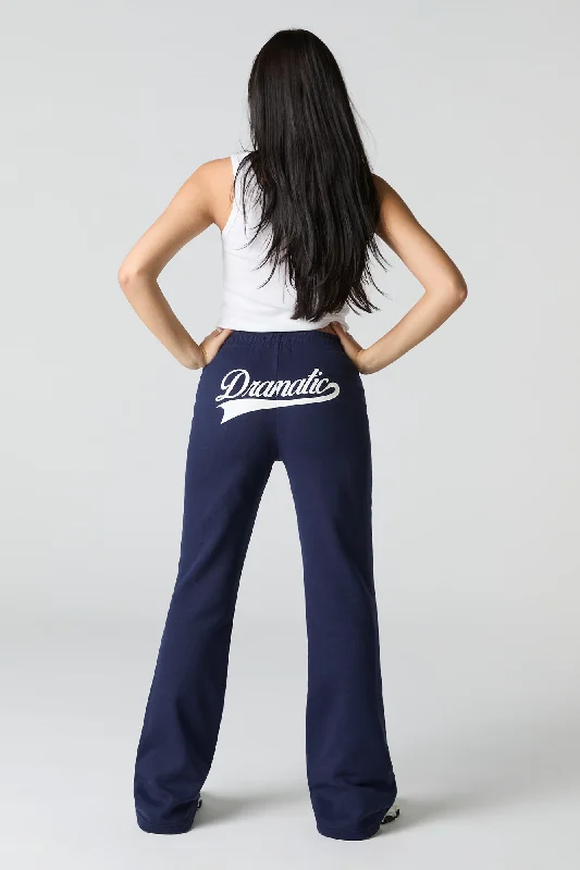 Luxury Classic Dramatic Graphic Fleece Flare Sweatpant