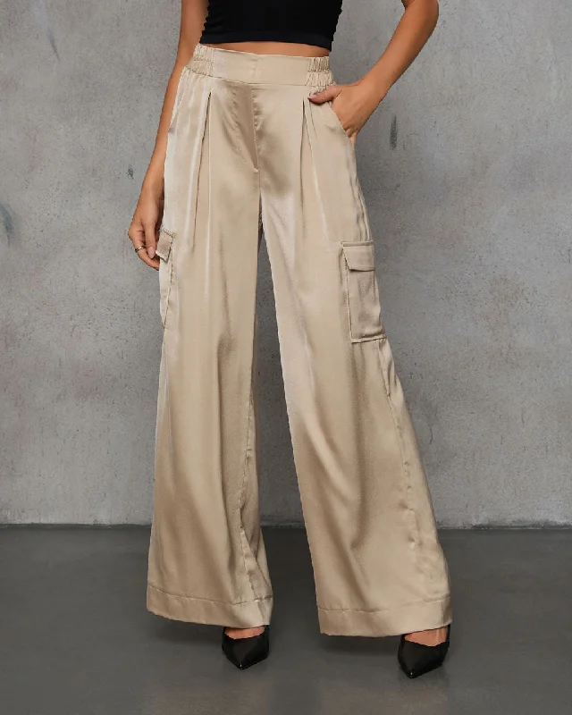 Personalized Wear Easy Stride Satin Flare Leg Trouser