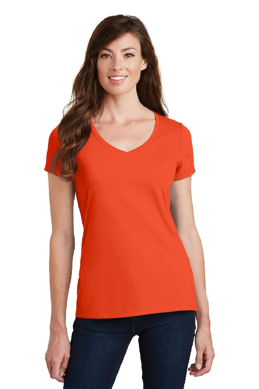 Design Trend Port & Company Womens Fan Favorite Short Sleeve V-Neck T-Shirt - Orange Design Trend Port & Company Womens Fan Favorite Short Sleeve V-Neck T-Shirt - Orange