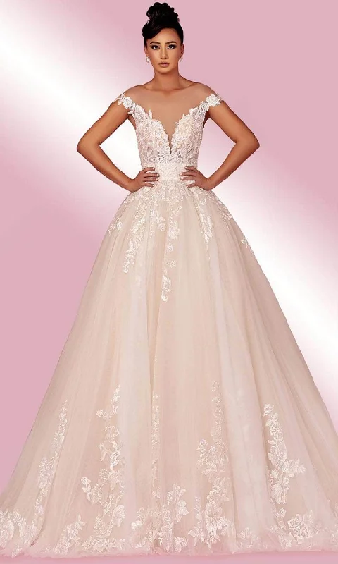 Fashionable In The Times MNM Couture W2110 - Laced Off Shoulder Dress