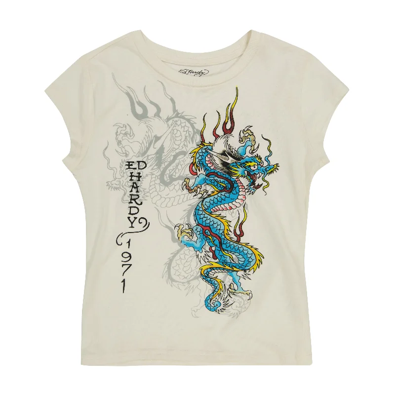 Sports Trend Dragon Cap Sleeve Tee