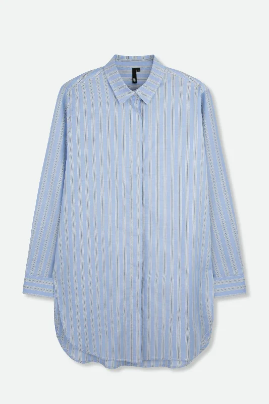Economic Outlook PERFECT SHIRT WITH A LENGTHENED HEM IN 100% ITALIAN COTTON