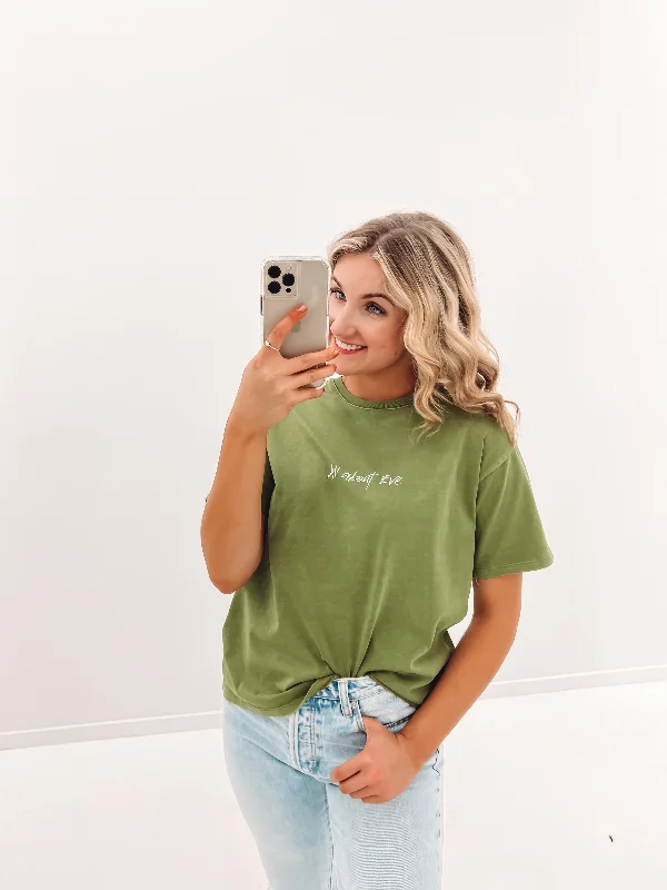 Lace Design Essential Eve Tee Khaki
