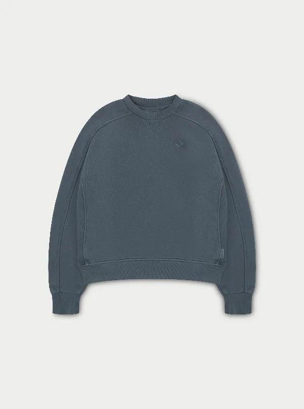 Street Fashion LAUNDERED CLASSICS SEAM DETAIL SWEATSHIRT - PETROL BLUE