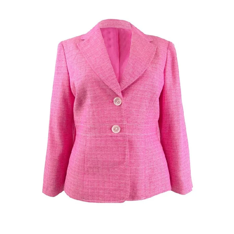 Must-have For Autumn And Winter Kasper Women's Cross-Dyed Tweed Blazer