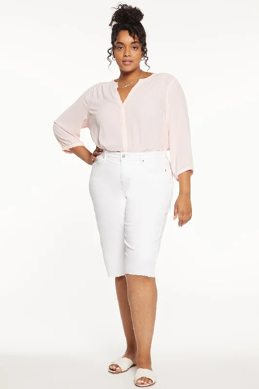 Exquisite Design Kristie '80s Bermuda Denim Shorts In Plus Size - Optic White